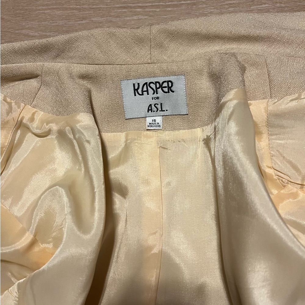 Kasper ALS Double-Breasted Button Up Yellow‎ Blazer Women’s Size 16 - Picture 13 of 15